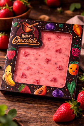 BELGIAN STRAWBERRY CHOCOLATE WITH STRAWBERRY PIECES