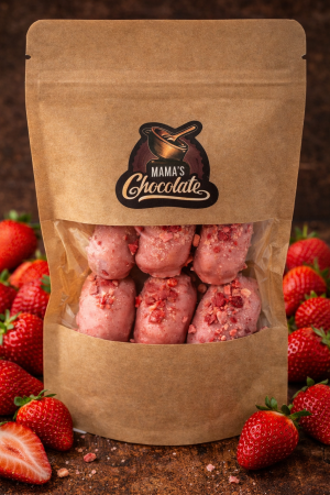 БОНБОНИ ФУРМА С ЯГОДОВ ШОКОЛАД ,КАРАМЕЛ И ХРУБКАВ БАДЕМ